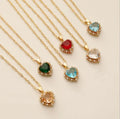 Fashion Jewelry Iced Out Gold Color Heart Shape Zircon Pendant Necklaces for Women