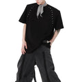 2026 Custom Metal Buckle Senior T Shirt Short Sleeve Crew Neck Shoulder Pad Men T Shirts