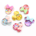 Cute Resin Flatback Glitter Mouse Head Cabochon Nail Art Charm DIY Mobile Phone Case Earring Pendant Hair Bow Embellishment