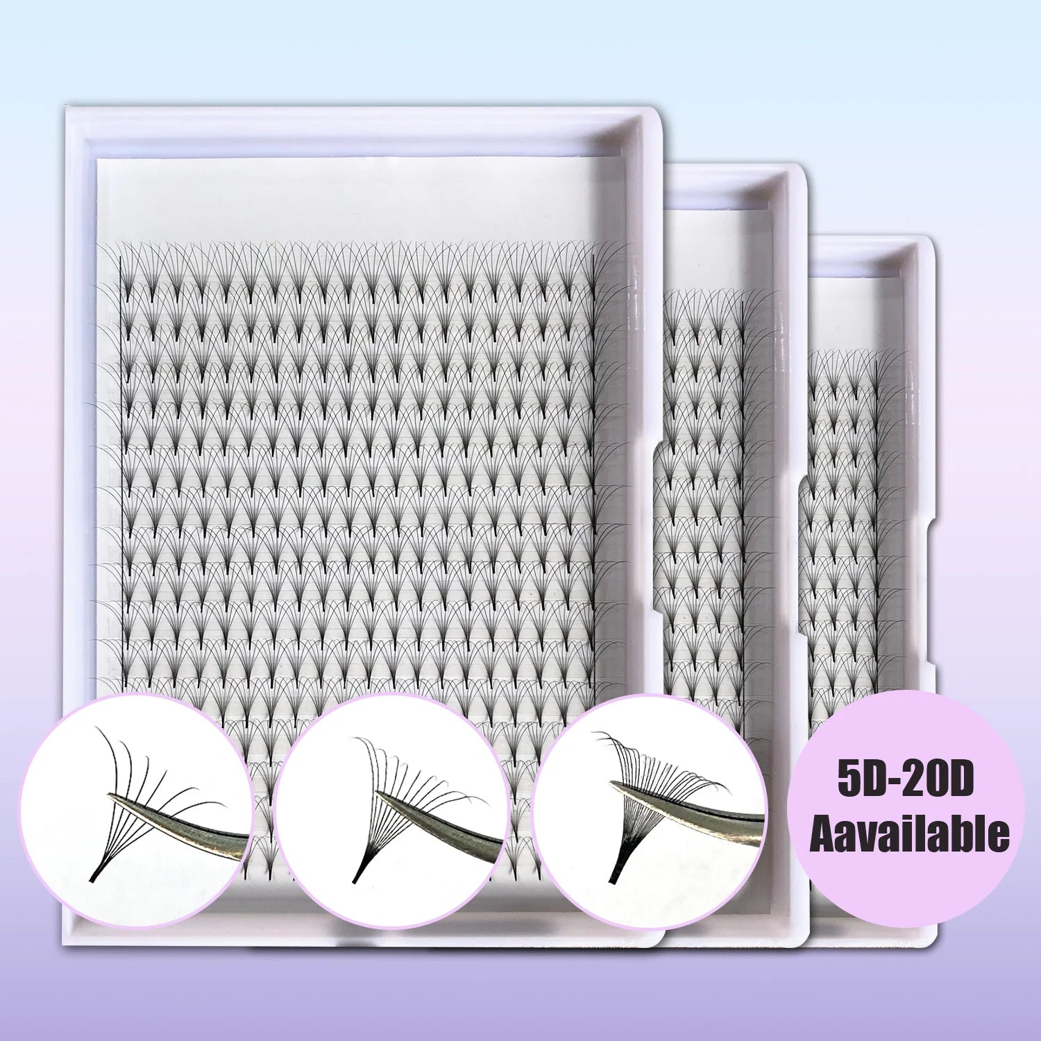 30D Promade Fans Lash Extensions Loose Premade Lash Fans Thin Base High Quality Matte Black Russian Volume Lashes