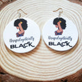 Wholesale Jewelry Black Unapologlically Natural Hair Women Printed Wooden Earring