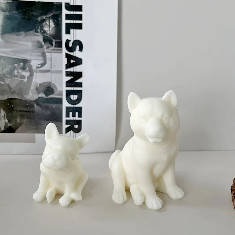 French Bulldog Silicone Mold for DIY Animal Aromatherapy Plaster Handmade New Standing Teddy Dog Candle Mold Min. Order 6pcs