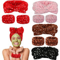 Star Bow Makeup Wrist Bands Skin Care Skincare Spa Face Wash Headband Wristband Set for Washing Face