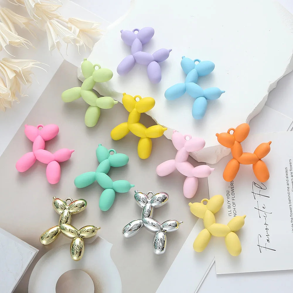 2026 Hot Sell Kawaii Acrylic Dog Charms Pendant for Jewlery Making Findings Handmade Balloon Dog Floating Charm