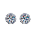 Fine Jewelry Platinum Plated 925 Sterling Silver 1 Carat Moissanite Bell Shape Stud Earrings Engagement Christmas Gift Woman Sun