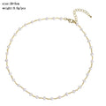 Fashion Stainless Steel 18K Gold Plated Delicate Choker Collar Jewelry Irregular Natural Freshwater Pearl Necklace