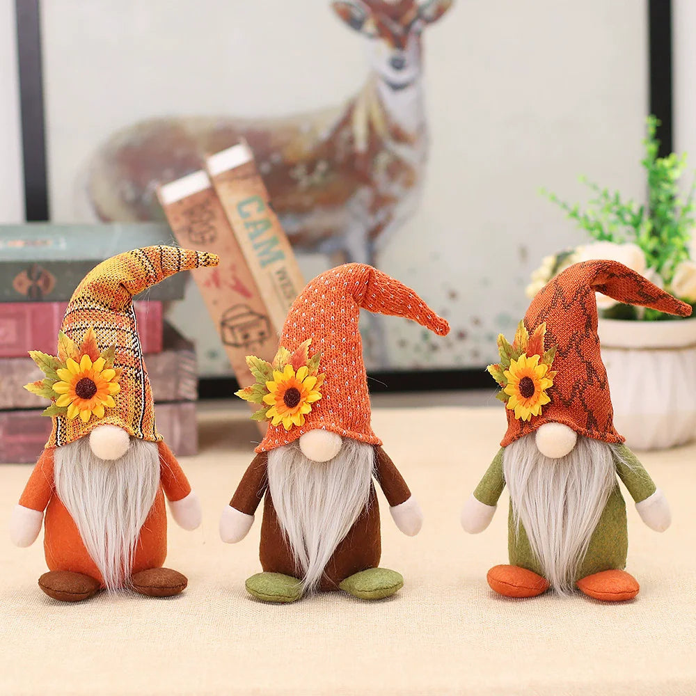 YQ-373 Scandinavian Autumn Tomte Small Fall Gnome Thanksgiving Decoration