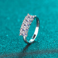 Silver 925 Original Total 2.5 Carat Diamond Test Past Emerald Cut D Color Moissanite Wedding Ring for Women Gemstone Jewelry