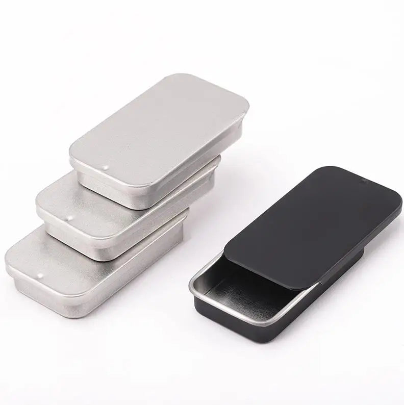 Wholesale Small Custom Metal Mint Tin Box 95*55*18mm Rectangle with Sliding Lids for Candles Packaging