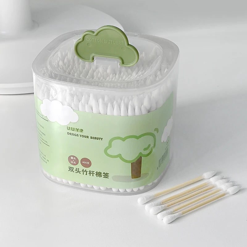 Wholesale Price 400Pcs Ear Sticks Daily Use Double Head Disposable Cottoned Tipped Cleaning for Ear Cleaning Cotton Buds