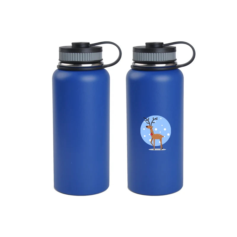 Popular 25/32/40oz Large Outdoor Customized logo Double Wall Stainless Steel Water Bottle Wide Mouth Vacuum Flask