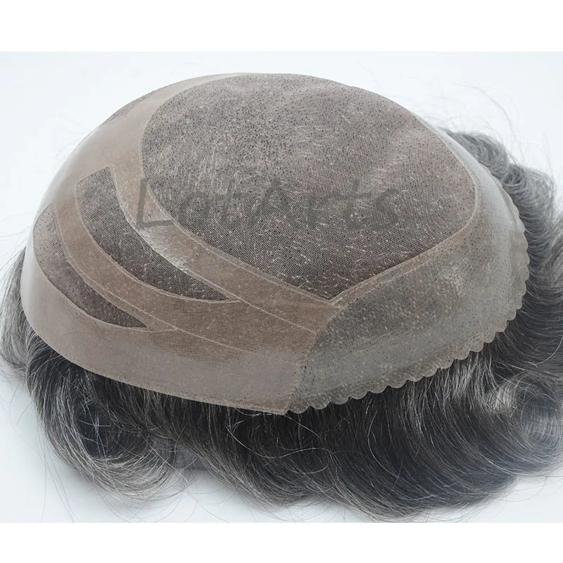 OSCAR Indian Remy Hair Toupee Mono Base with Lace Front 120% Density Tangle Free Men's Toupee
