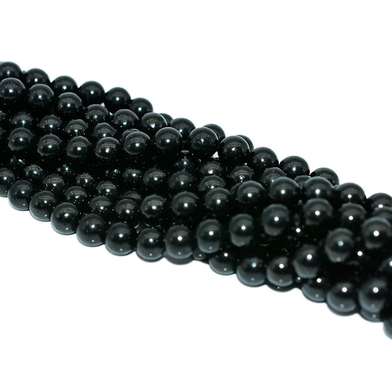 Wholesale Natural Black Jet Coral 6/8/10mm Round Loose Gemstone Beads for DIY Jewelry Making in Stone Beads Category