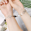 Adjustable Charm Bracelet for Couples Alloy Handcuffs Magnets Attract Lover Bracelets Jewelry Gifts for Couple