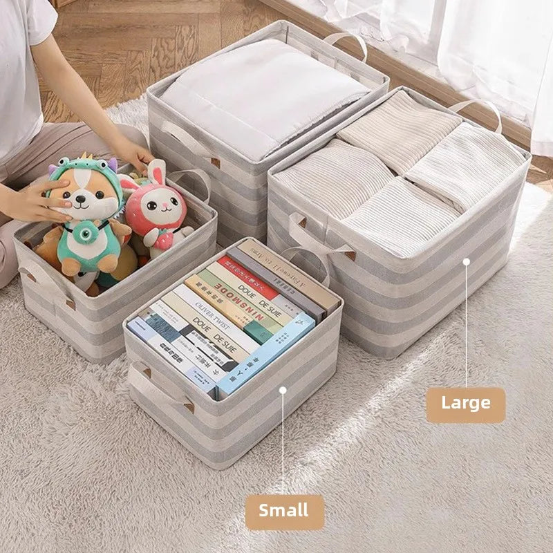 Large Capacity Multi-Functional Storage Basket Thickened Cotton Linen Waterproof Quilt Stand Box Modern Design for Snacks PP