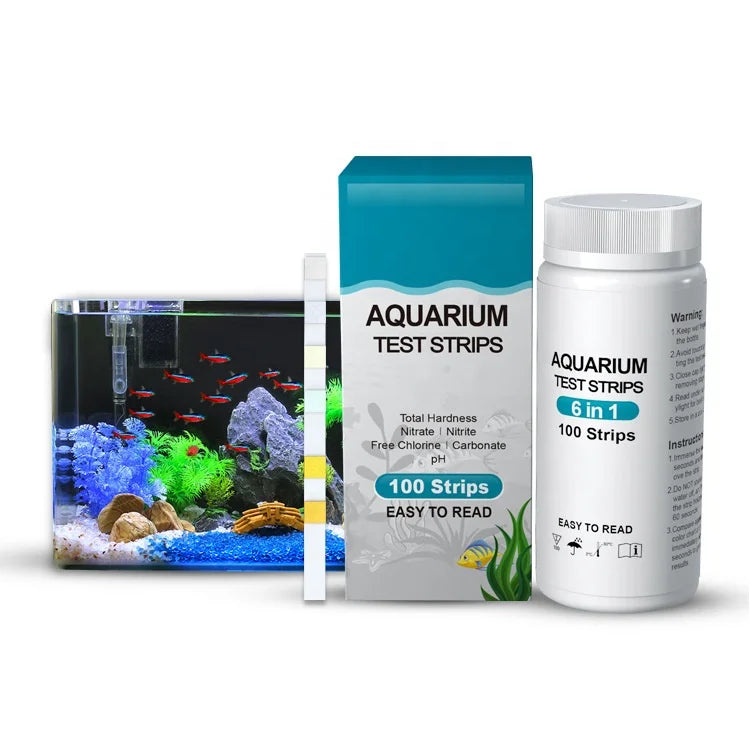 Luxury Six and One Rectangle Shape for Hardness Residual Chlorite Acid Alkaline & PH  Aquarium Water Quality Test Paper Strip