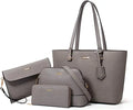 4-Piece Stylish Handbag Set - Tote Shoulder Satchel & Wallet - Versatile for Work Date & Party