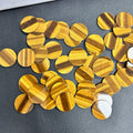 Tiger Eye Sheet 8MM to 20MM Round Double Flat Natural Tiger Eye Stone