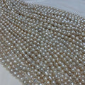Wholesale 8-11mm White  Baroque Drop Shape Natural Edison Pearl  Necklace Strand Cultured Pearl Strings Genuine Pearl