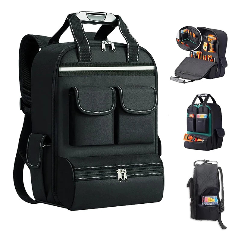 Large Capacity Tool Backpack for Men Heavy Duty Tools Organizer Bag WaterProof Tool Backpack With Padded Shoulder Strap