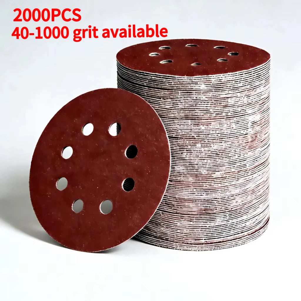 Wholesale SATC 125mm 8-Hole Aluminum Oxide Sanding Discs Hook and Loop 40-1000 Grits for Random Orbital Sander Fast Delivery