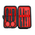 Hot Selling 7pcs Black Manicure and Pedicure Set Stainless Steel Cuticle Pusher Tool Personal Nail Care Kit with Clippers
