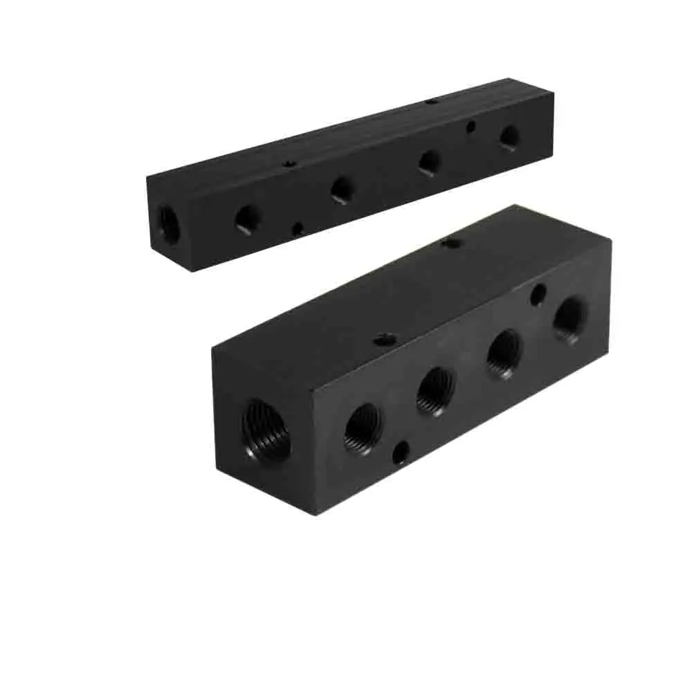 Customized 1/8\" NPT 6-Port Aluminum CNC Machined Vacuum Manifold Kit Turbo Manifold Aluminum Hydraulic Block