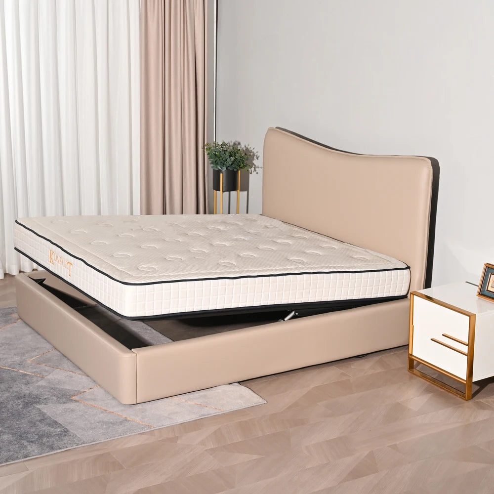 Bedroom Furniture Wired Control Electric  Mechanism King Size Slat Storage Bed with Okin Motors