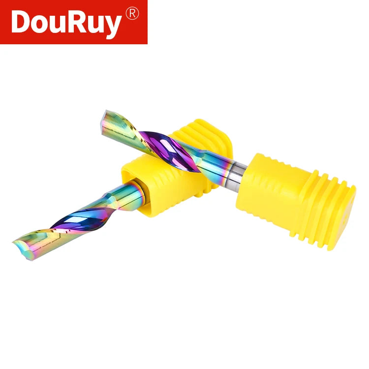DouRuy 2A Solid Carbide 1 Flute End Mills for Aluminum Cutting Tools Milling Cutter for Aluminum Plate DLC Coating