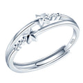 925 Sterling Silver Star Ring Trendy Fashion Jewelry with Adjustable Opening Cute Style for Weddings Parties by Joyas Finas