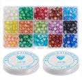 15 Color Assortment Handcrafted Lampwork Crystal Glass Round Beads for Charm Jewelry Making