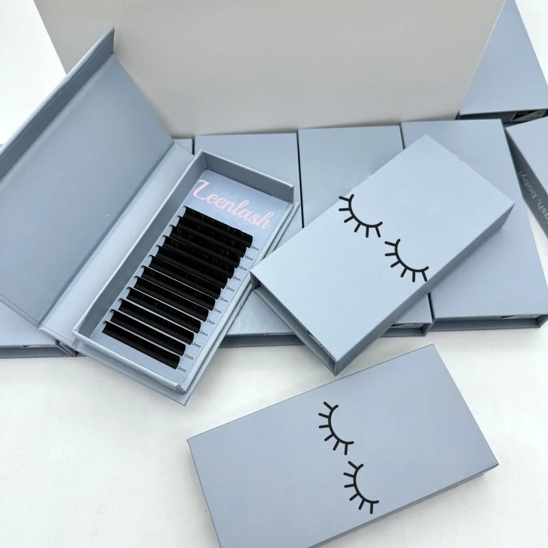 Matte Black Volume Korean Lash Trays Wholesale false Lashes Wholesale Cashmere Trays Custom logo Matte Black Eyelash Extension