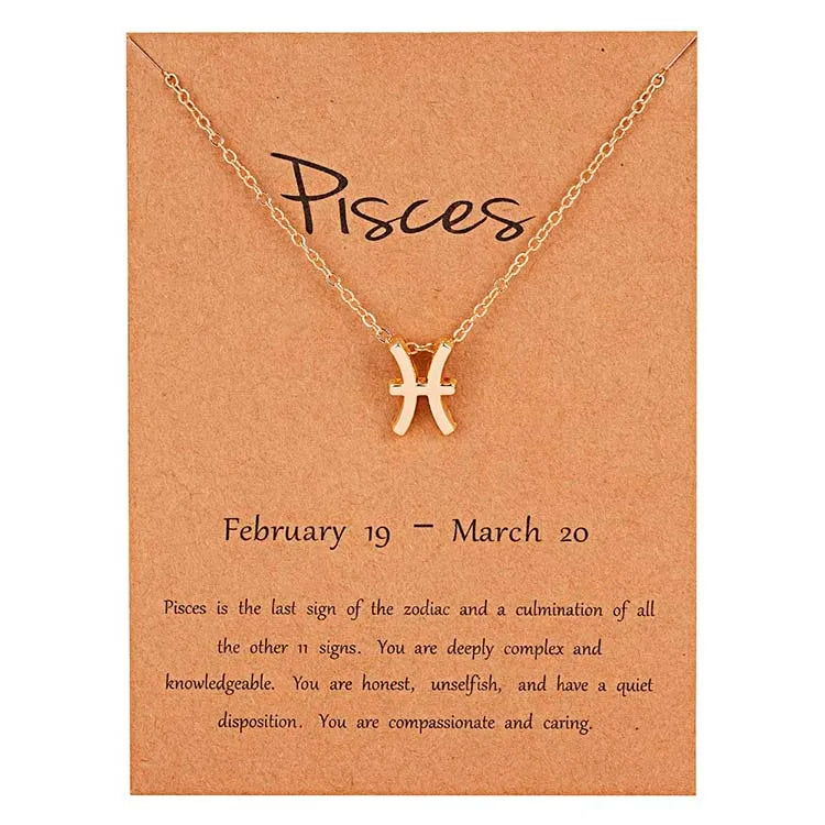 Wholesale Vintage Cheap Many Stock 12 Zodiac Signs Gold Chains Gold Pendant Necklaces