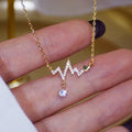 CAOSHI Heartbeat Pendant Necklace 18K Gold Plated Jewelry Women Custom Clavicle Chain Pulse Love Necklace