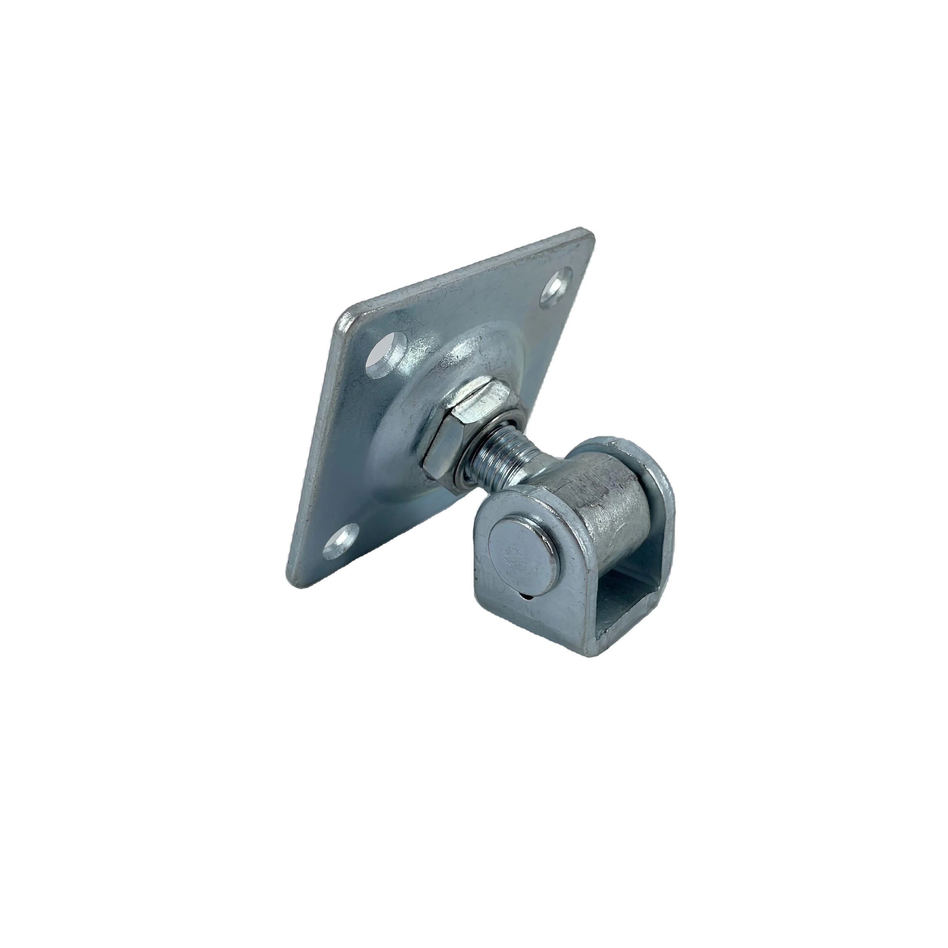 Modern Adjustable Aluminum Gate Hinge with White Zinc Plated Finish Nut Square Plate M16 Size 5-Year Warranty for Swing Gates