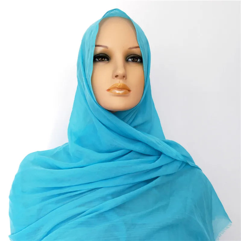 Hot Long Soft Dresses Women Muslim Hijab Polyester Picture Scarves Spring 1 Pc / Polybag Accept OEM Daily Life Solid Colors 1pcs