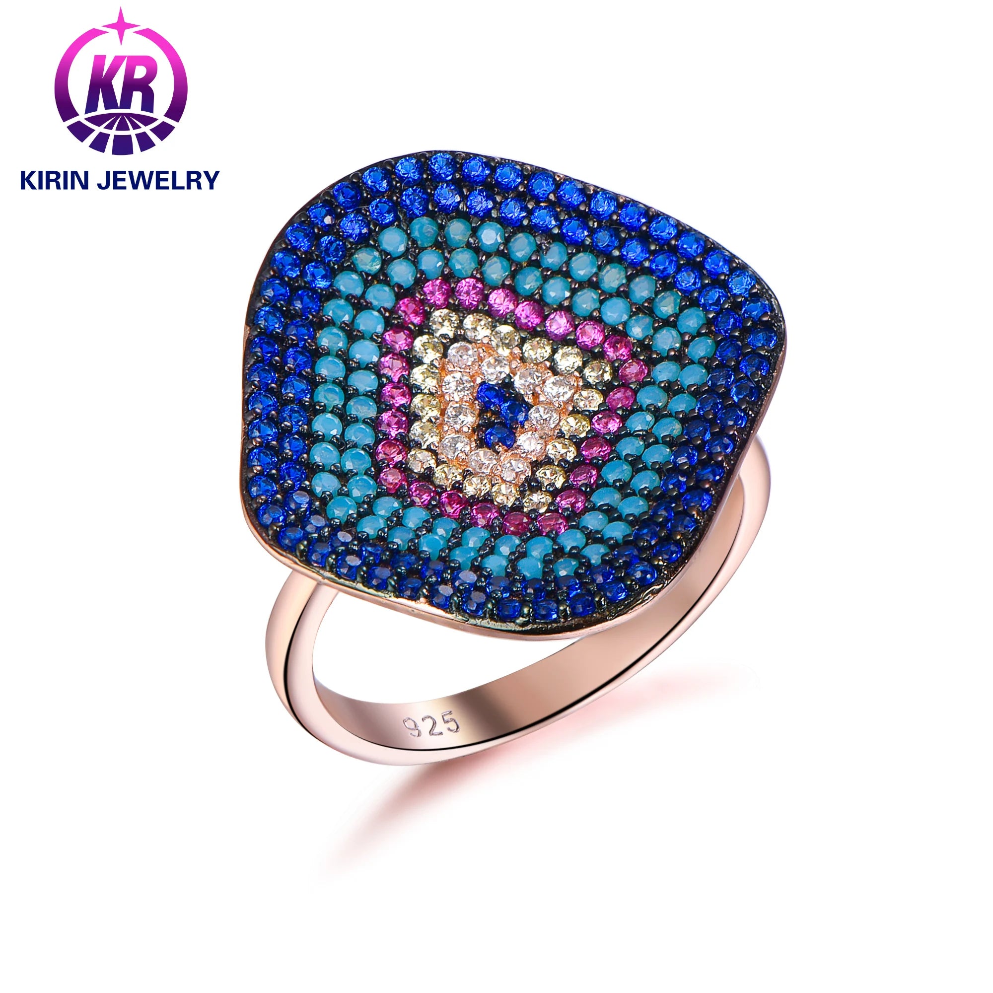 Premium Custom HipHop Full Set Zircon Classic Wedding Party Couple Ring Fashion Charm Fine Jewelry Wholesale
