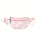New Trendy Multicolor Print Waterproof Personalized V-shaped Embroidery Quilted Children's Chest Crossbody Bag