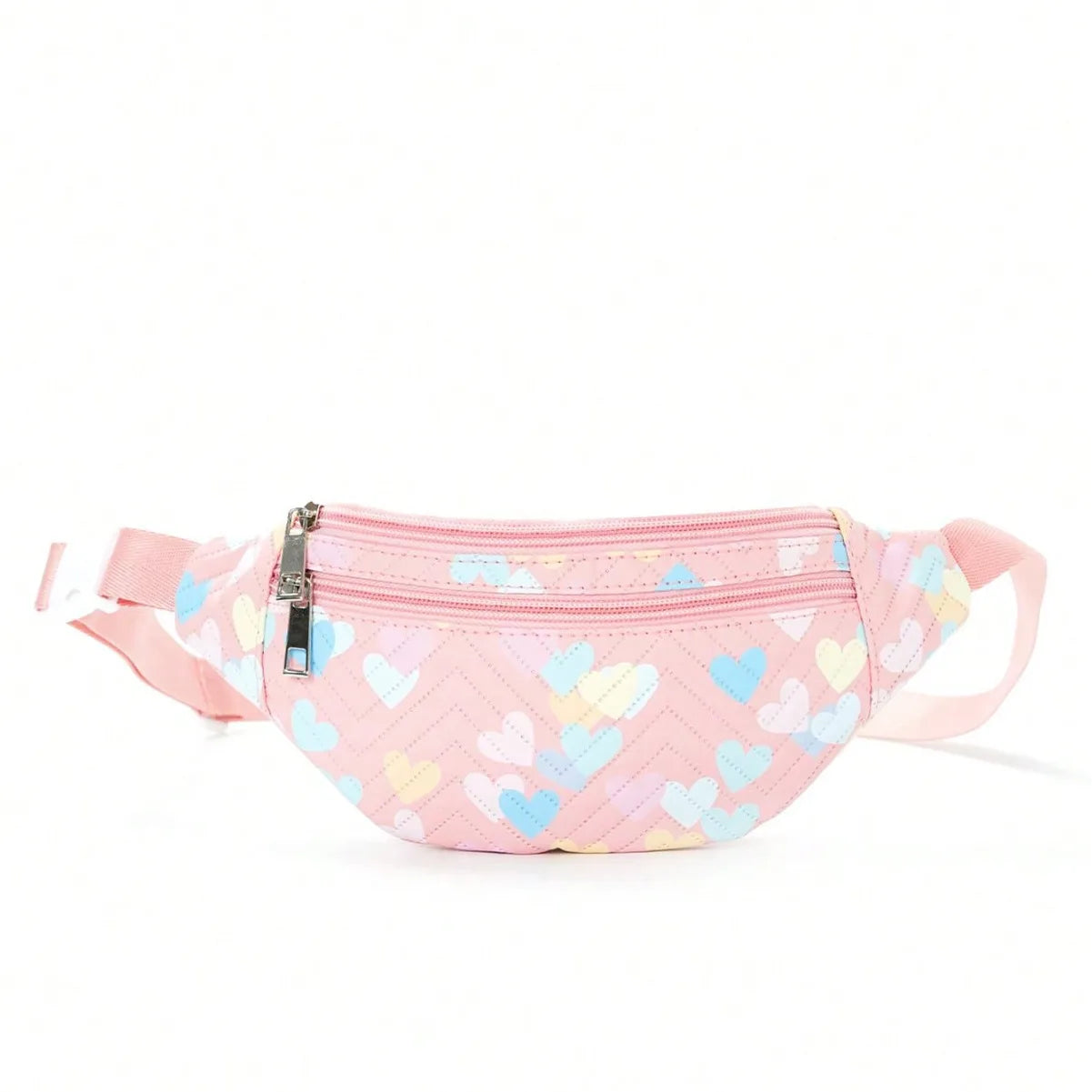 New Trendy Multicolor Print Waterproof Personalized V-shaped Embroidery Quilted Children's Chest Crossbody Bag