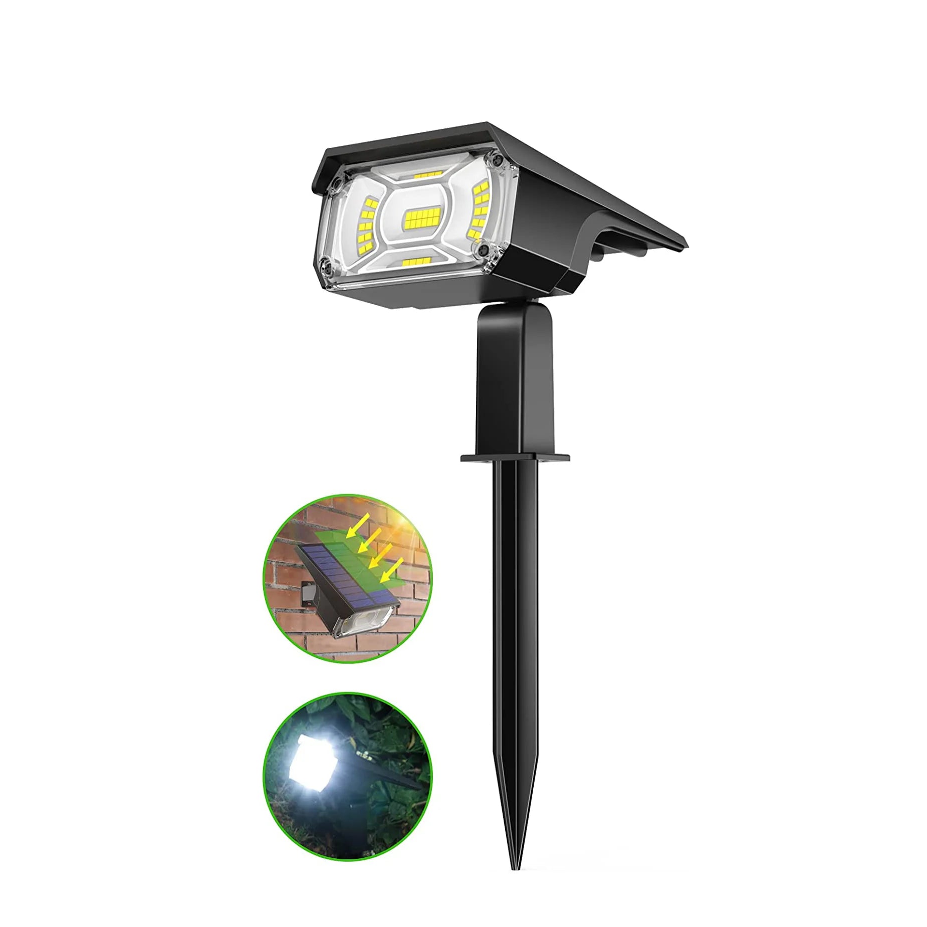Outdoor IP68 Waterproof RGB LED Garden Light with Monocrystalline Silicon Solar Panel 12V Low Voltage Landscape Lighting
