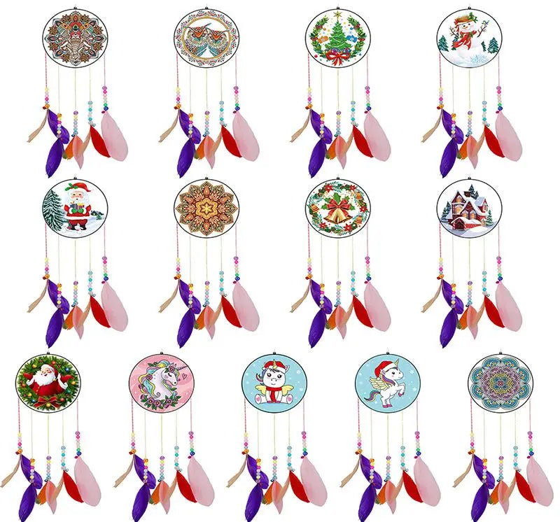 New Arrival DIY 5D Diamond Painting Cartoon Mandala Wind Chime Dream Catcher for Home Decor Art Crafts Gifts Kits