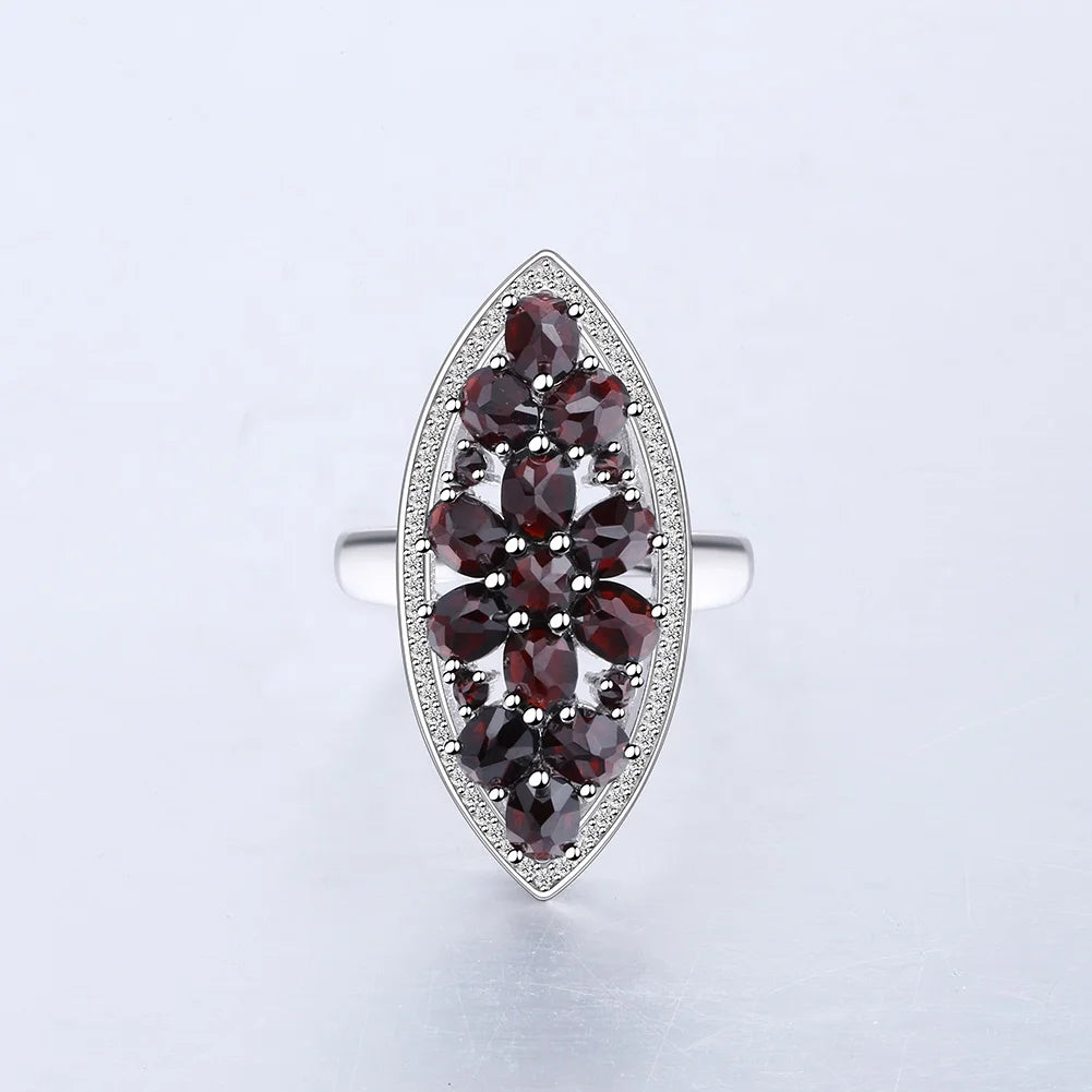 A3256 Abiding Jewelry Natural Gems Black Garnet Party Rings Sterling 925 Silver Rings for Women