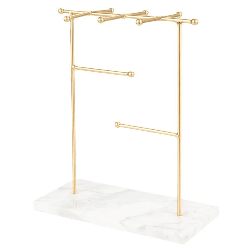 Shopping Mall Jewelry Storage Rack Marble Base Household Bracelet Amd Earring Display Stand
