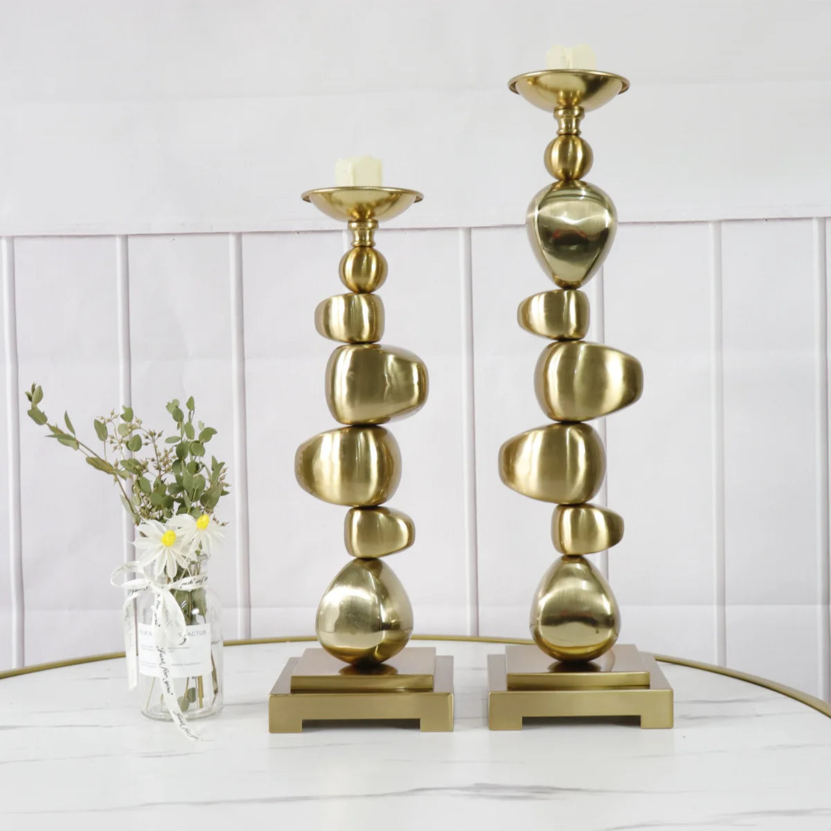 Creative Pile Shaped Candlestick Other Home Decoration Iron Metal Candle Holder for Wedding Party Table Decor