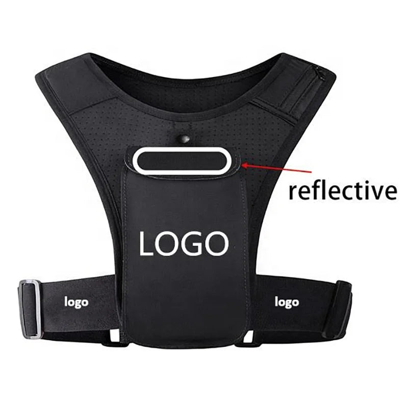 Factory Wholesale Neoprene Unisex Anti-Theft Lightweight Reflective Gear Led Light Sports Jogging Running Phone Holder Vest
