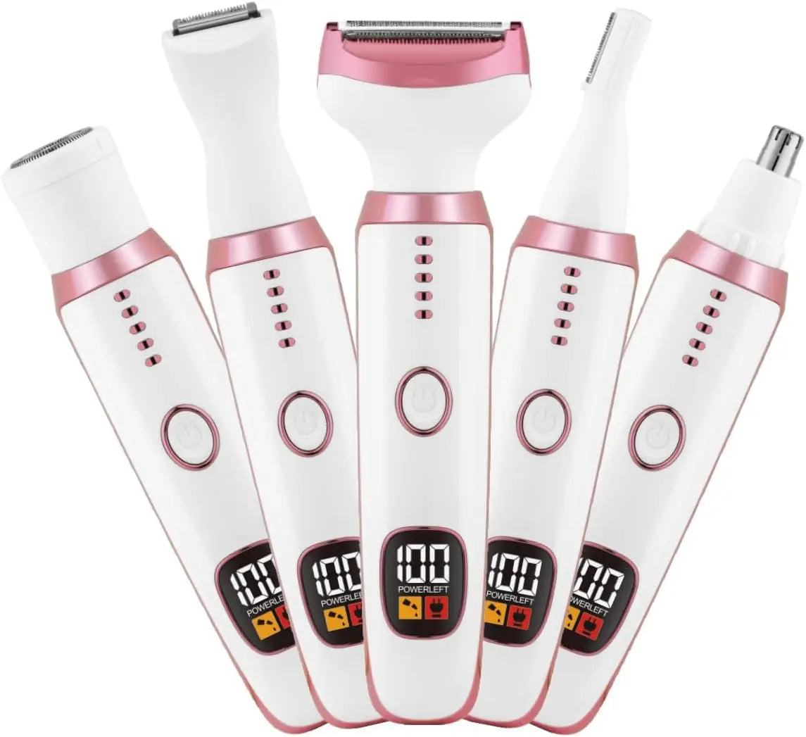 new Electric Razors for Women Trimmer for Women 5 in 1 Body Shaver for Nose Hair Face Eyebrow Arms Legs Armpit Underarm