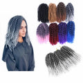 Customized 3pcs/pack 12" Afro Kinky Curly Jerry Curl Braids Wigs Marlybob Synthetic Crochet Braiding Hair