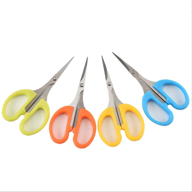 Colorful Stainless Steel Manual Student Stationery Scissors of Four Piece Set