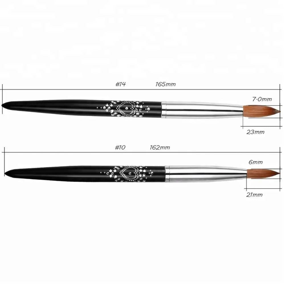 Kolinsky Acrylic Nail Brush Gold 3D Kolinsky Nail Brush