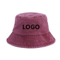 Customized Embroidered logo on Hat Washed Cotton Bucket Hat Denim Basin Hat Sun Protection Sun Shading Sports Sun Hat